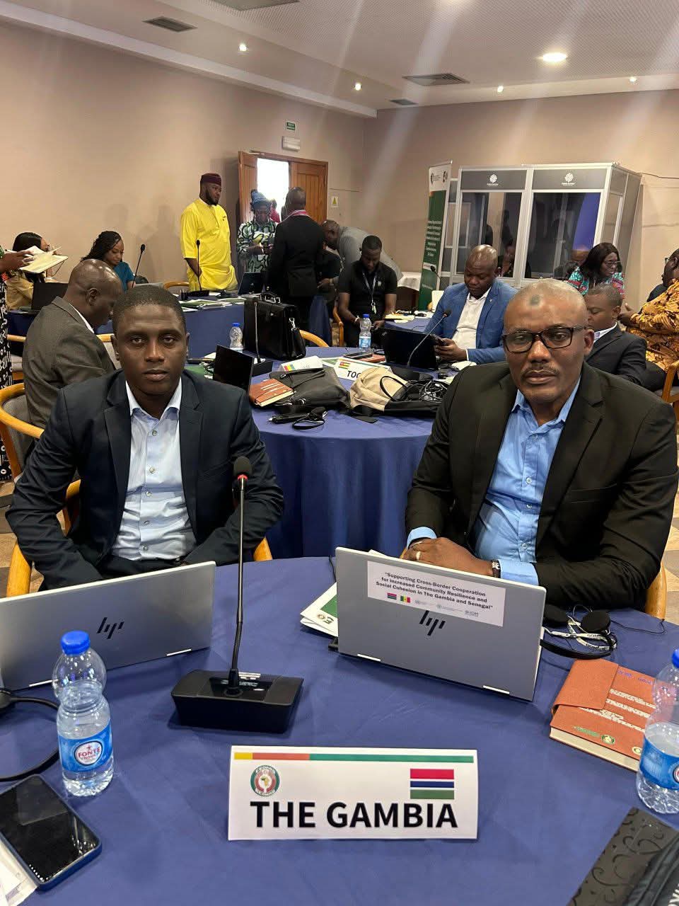 AIMYD delegation at The Gambia table during a cross-border cooperation and social cohesion session